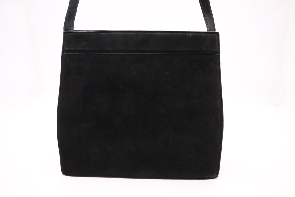 Gucci Shoulder Bag in Black Suede Canvas