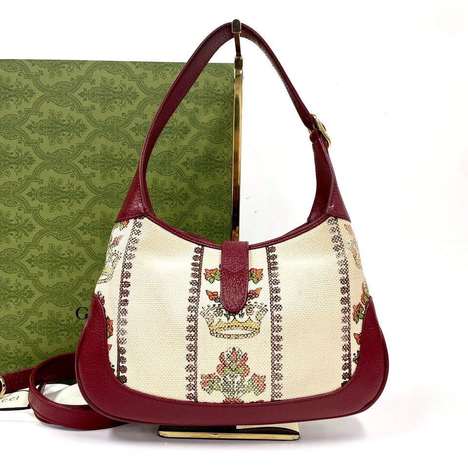 Gucci Jackie 1961 Centennial 100 Year Special Edition Burgundy Leather with Canvas