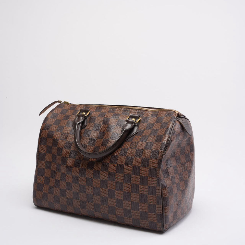 Louis Vuitton Brown Damier Ebene Speedy 30 Bag 2012