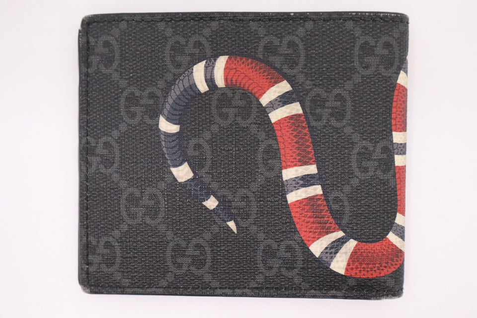 Gucci Kingsnake Wallet in Black GG Supreme Canvas