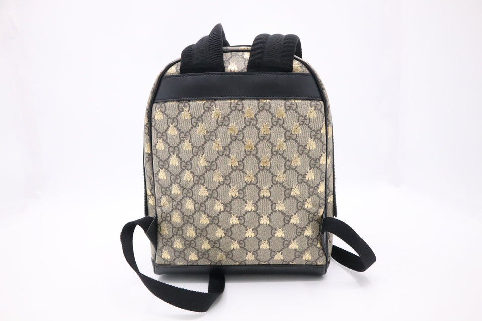 Gucci Small Backpack in GG Supreme Canvas with Bees