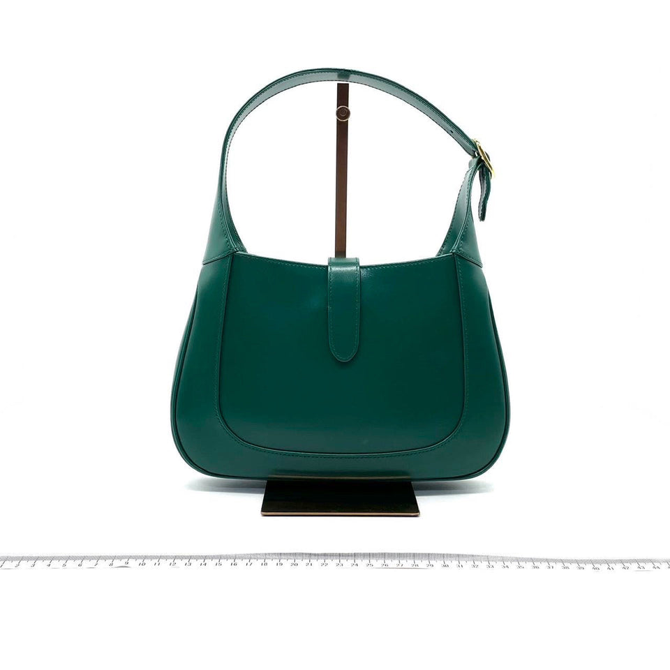 Gucci Jackie 1961 Green Leather Bag Small with Adjustable Strap