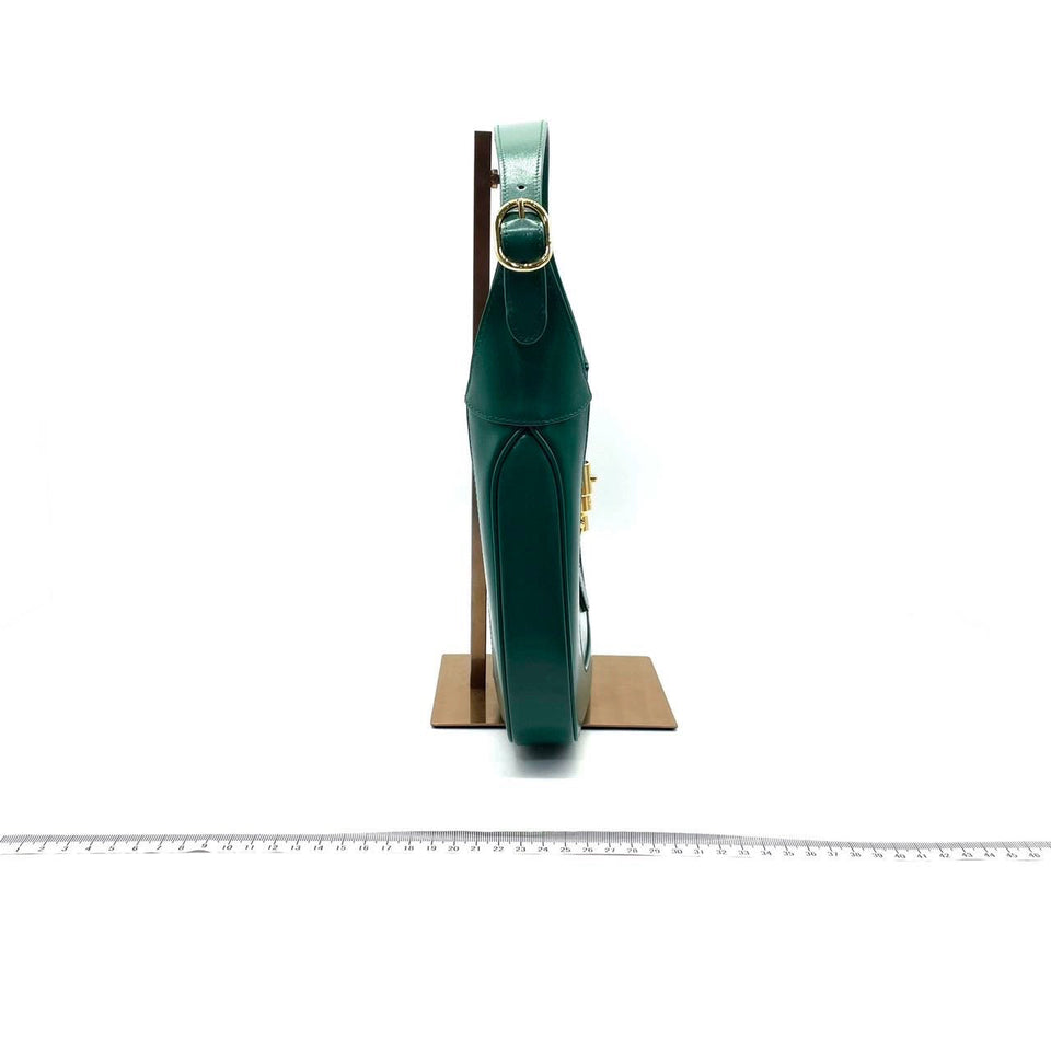 Gucci Jackie 1961 Green Leather Bag Small with Adjustable Strap