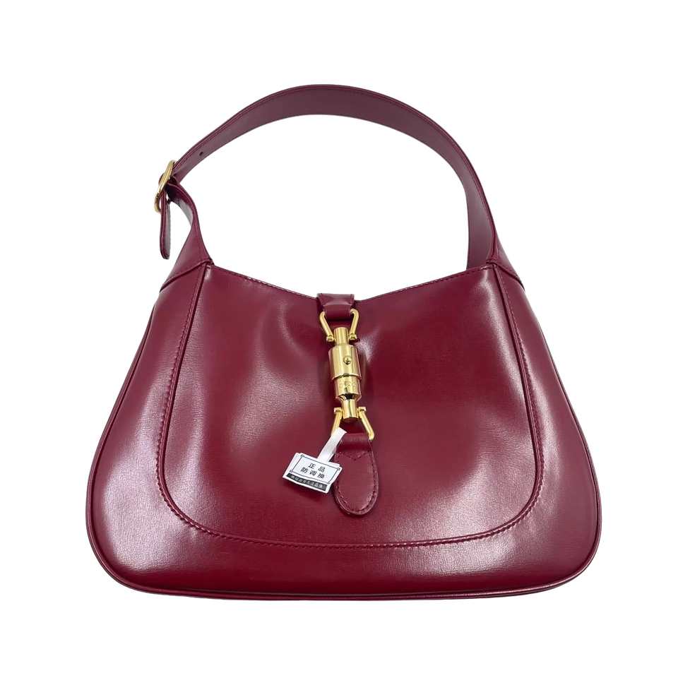 Gucci Jackie 1961 Burgundy Leather Bag Small with Adjustable Strap