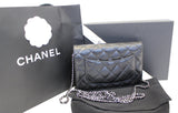 Chanel Black LambSkin Wallet On Chain WOC Clutch Crossbody Bag