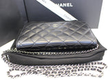 Chanel Black LambSkin Wallet On Chain WOC Clutch Crossbody Bag