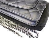 Chanel Black LambSkin Wallet On Chain WOC Clutch Crossbody Bag