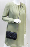 Chanel Black LambSkin Wallet On Chain WOC Clutch Crossbody Bag