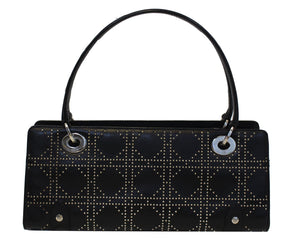 Christian Dior Black Studded Lady Dior Shoulder Bag