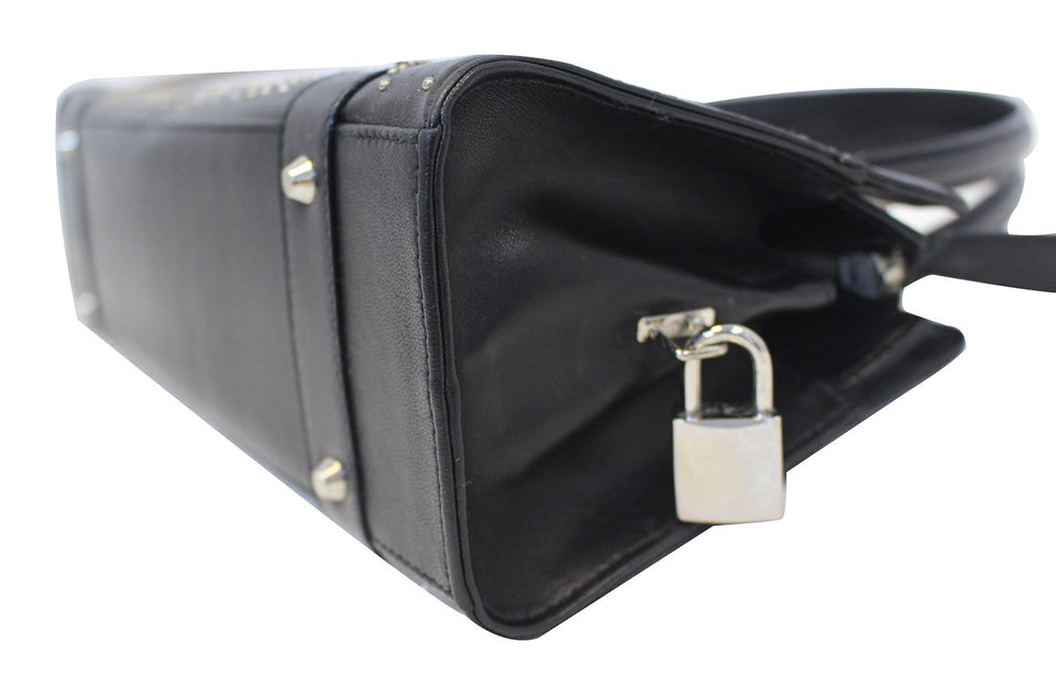 Christian Dior Black Studded Lady Dior Shoulder Bag