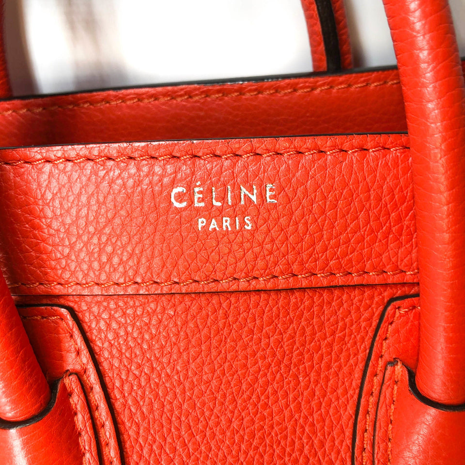 Nano Vermillion Orange Luggage Tote Crossbody Bag