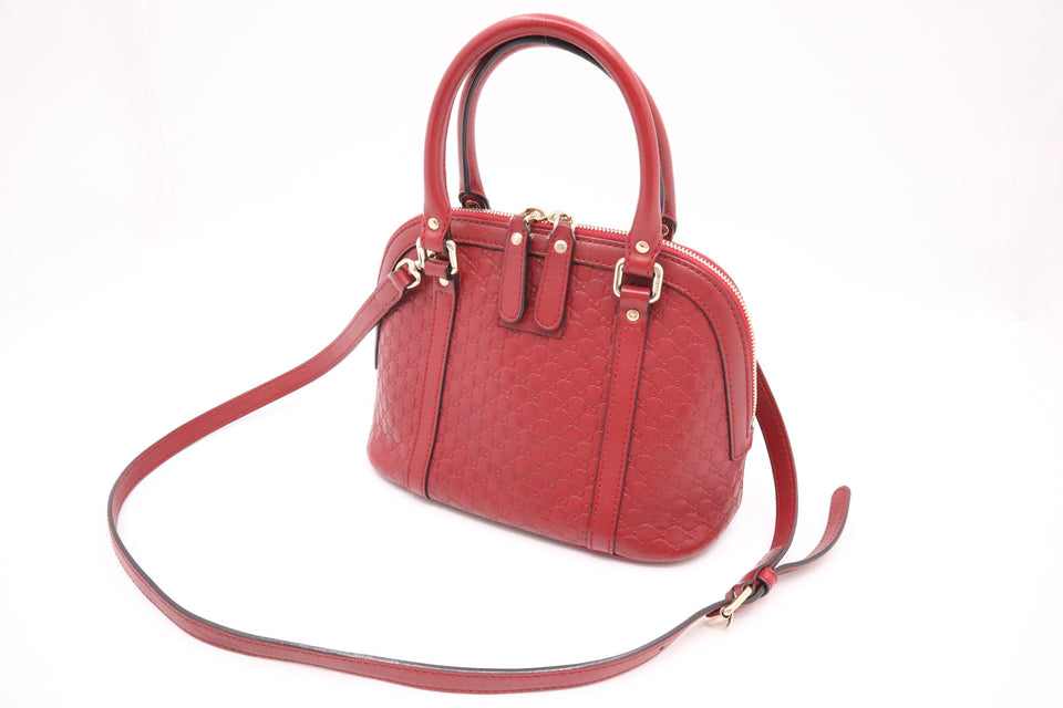 Gucci Mini Dome Bag in Red MicroGuccissima Leather