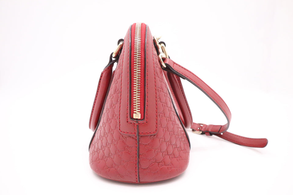 Gucci Mini Dome Bag in Red MicroGuccissima Leather
