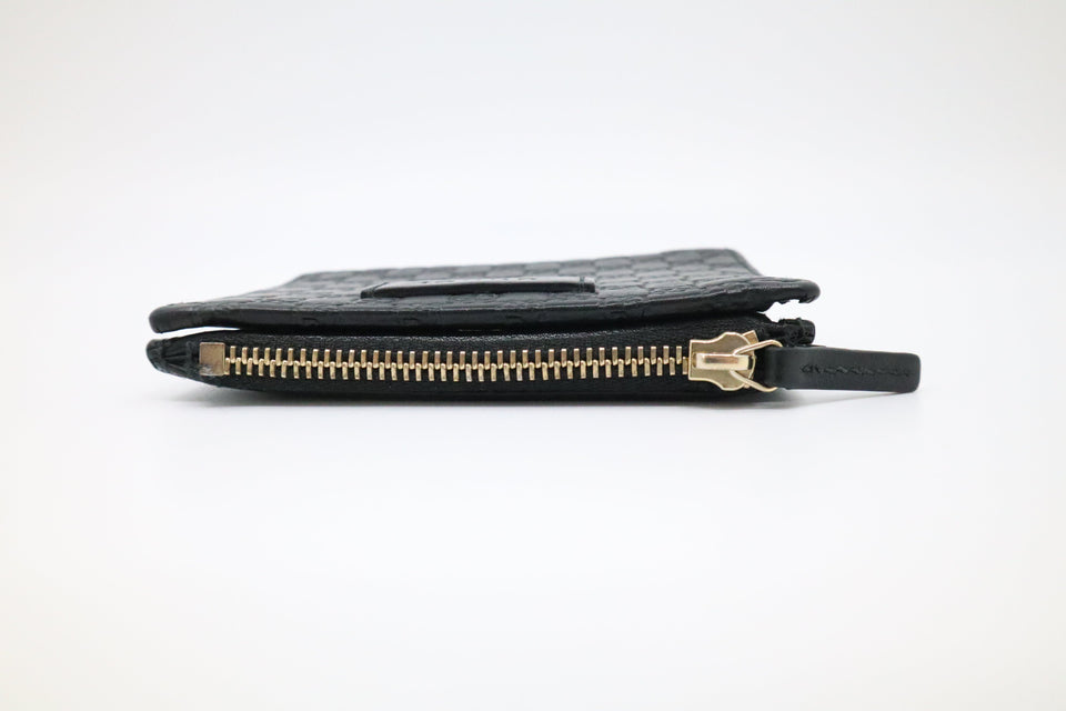 Gucci Compact Wallet in Black Micro Guccissima Leather
