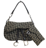 Christian Dior Denim Logo Double Saddle Bag with Pouch