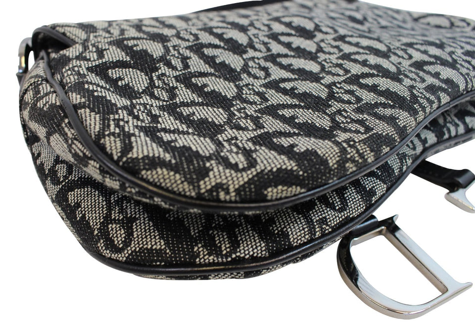 Christian Dior Denim Logo Double Saddle Bag with Pouch