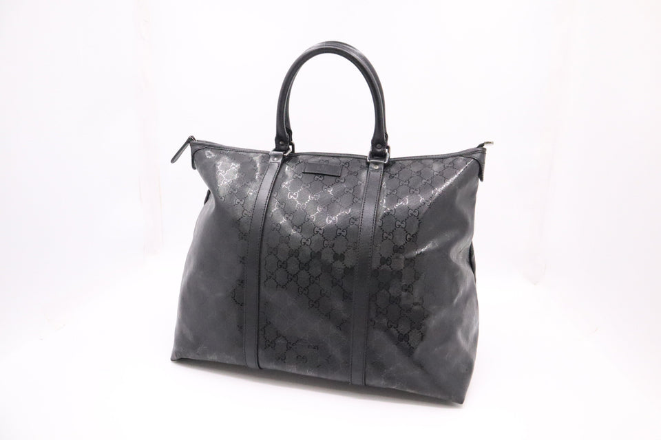 Gucci Boston Bag in Black Imprime Canvas