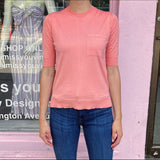 Louis Vuitton Salmon Pink Knit Short Sleeve Sweater Top - S (4/6)