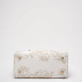 Christian Dior White / Gold Canvas Reverse Embroidered Toile De Joy Medium Lady D-Lite