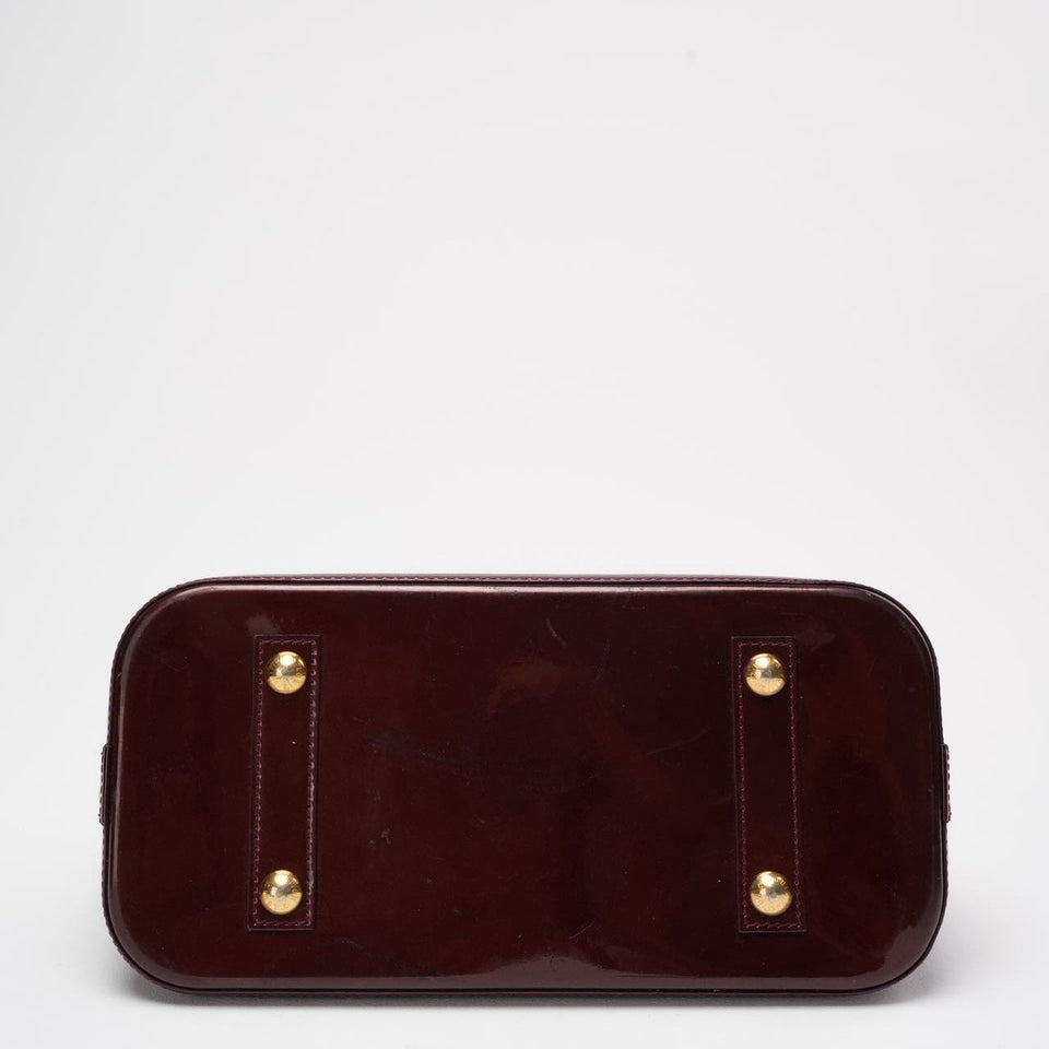 Louis Vuitton Burgundy Alma BB Vernissage Patent Leather