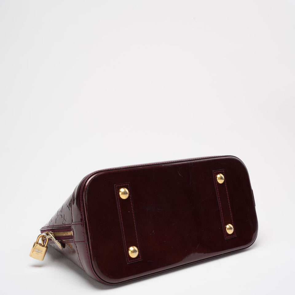 Louis Vuitton Burgundy Alma BB Vernissage Patent Leather