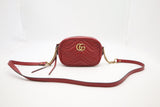 Gucci Marmont Mini Shoulder Bag in Red Leather