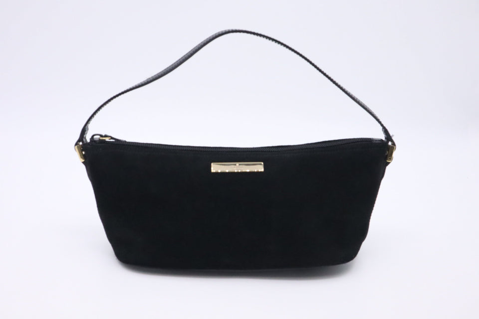 Gucci Boat Bag in Black Suede