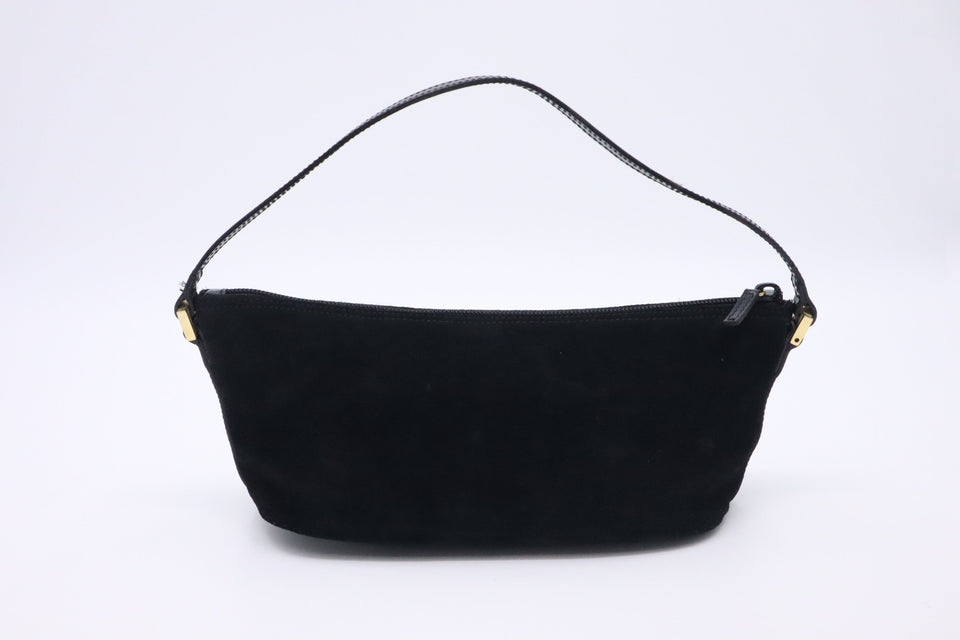 Gucci Boat Bag in Black Suede