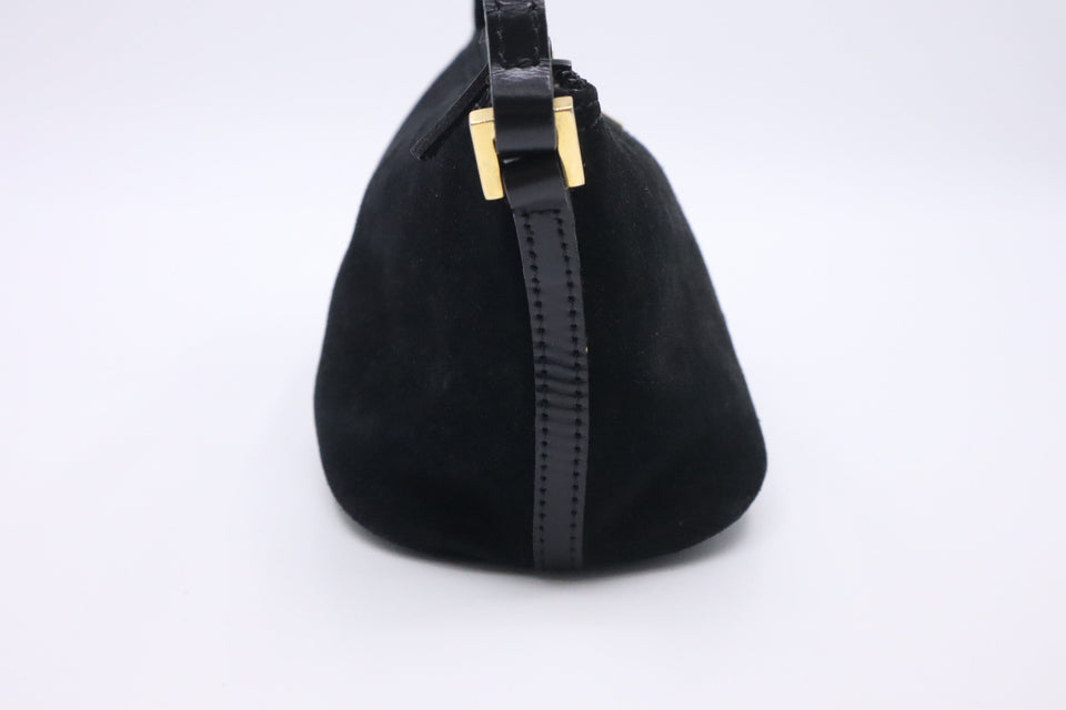 Gucci Boat Bag in Black Suede