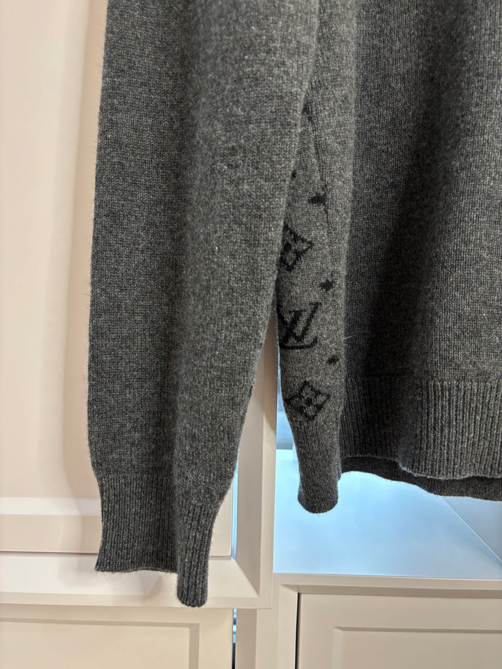 Louis Vuitton Gray Gradient Monogram Crew Neck Sweater Size L