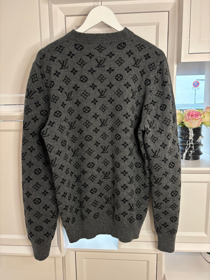 Louis Vuitton Gray Gradient Monogram Crew Neck Sweater Size L