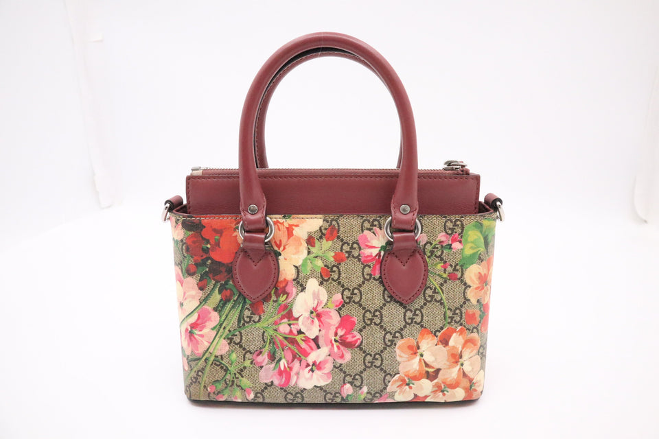 Gucci 2Way Handbag in Pink Blooms GG Canvas