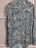Dior White Logo Print Long Sleeve Shirt Men's Size 39