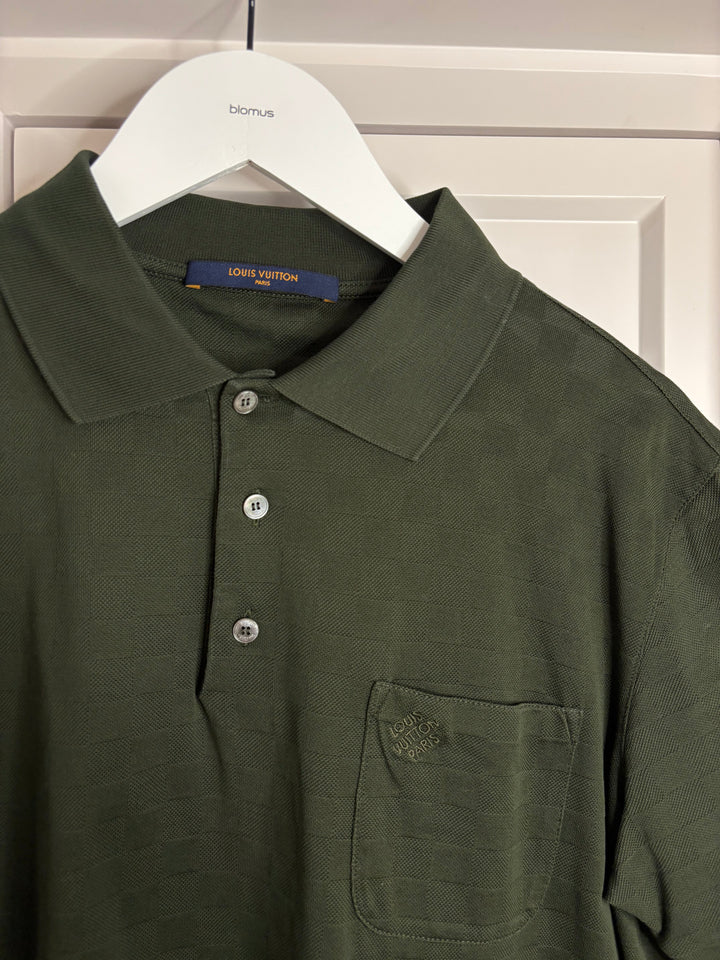 Louis Vuitton Khaki Classic Damier Pique Polo Men's Tshirt L