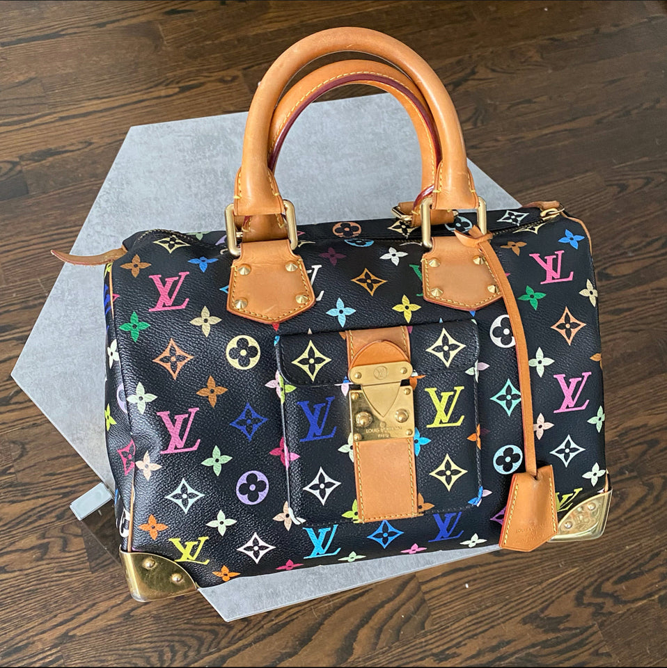 Louis Vuitton Monogram Multicolore Murakami Speedy 30 Black