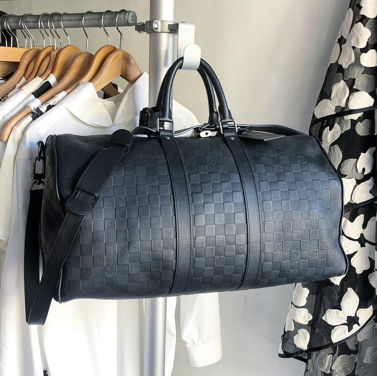 Louis Vuitton Damier Infini Black Keepall Bandouliere 45