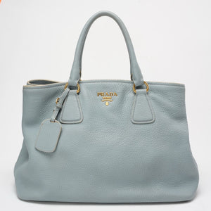 Prada Light Blue Saffiano Lux Leather Medium Galleria Tote
