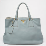 Prada Light Blue Saffiano Lux Leather Medium Galleria Tote