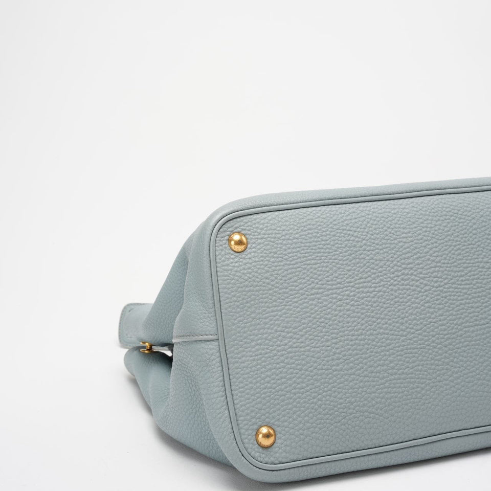 Prada Light Blue Saffiano Lux Leather Medium Galleria Tote