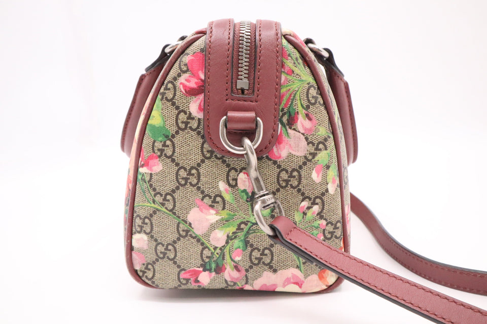 Gucci Boston Bag in Pink Blooms GG Canvas