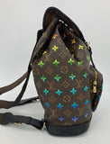 Louis Vuitton OOAK Hand Painted Leather Wrapped Montsouris GM Backpack