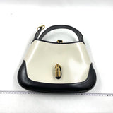 Gucci Jackie 1961 White & White Leather Bag with Adjustable Strap Size Small