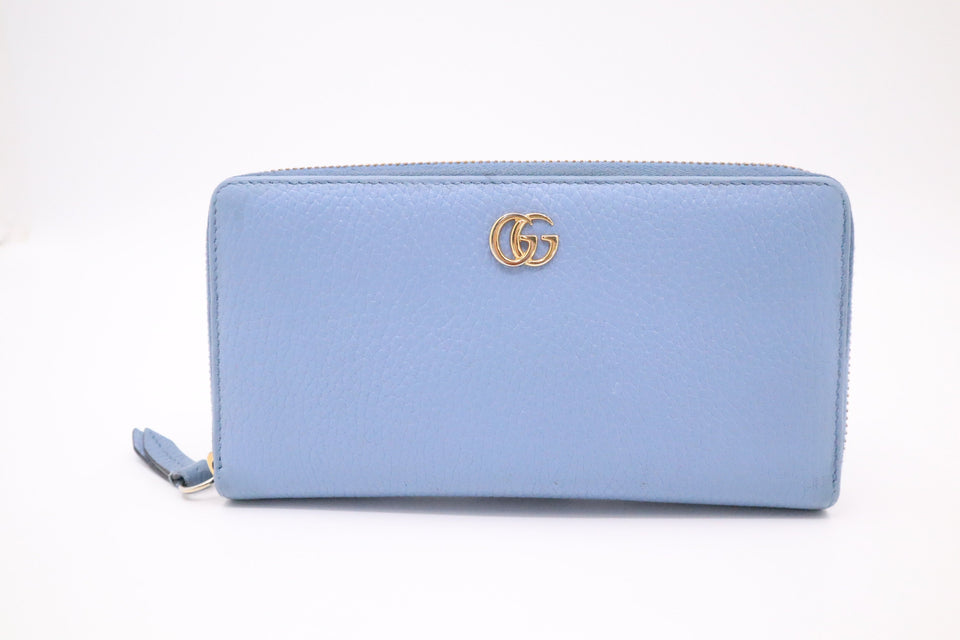 Gucci Zippy Wallet in Baby Blue Leather