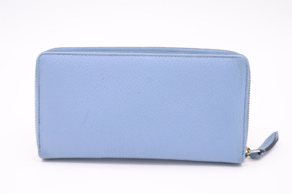 Gucci Zippy Wallet in Baby Blue Leather