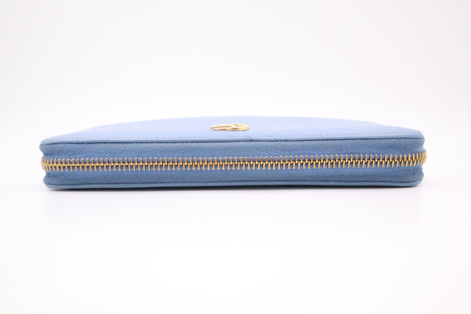 Gucci Zippy Wallet in Baby Blue Leather