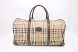 Burberry Travel Bag in Beige Check Coated Canvas