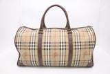 Burberry Travel Bag in Beige Check Coated Canvas