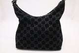 Gucci Shoulder Bag in Black GG Suede