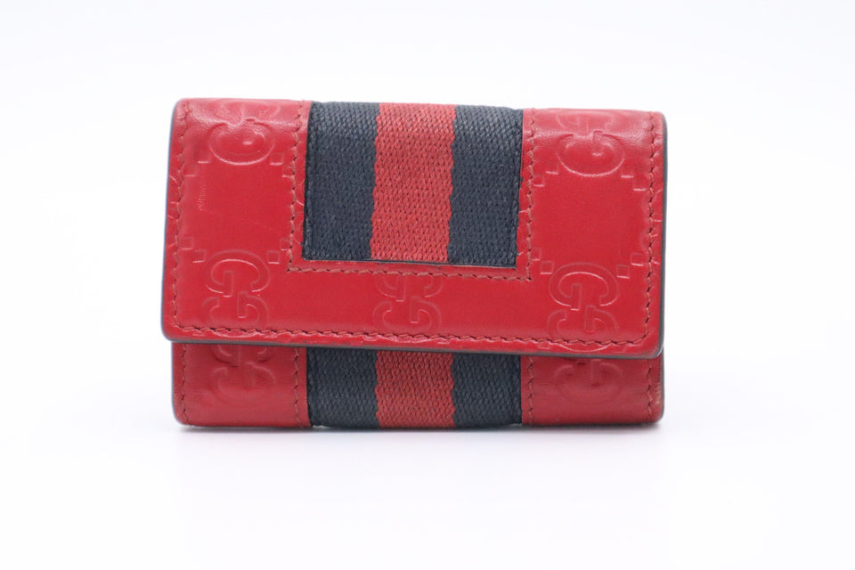 Gucci Key Case in Red Guccissima Leather