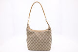 Gucci Shoulder Bag in GG Canvas & Tan Leather
